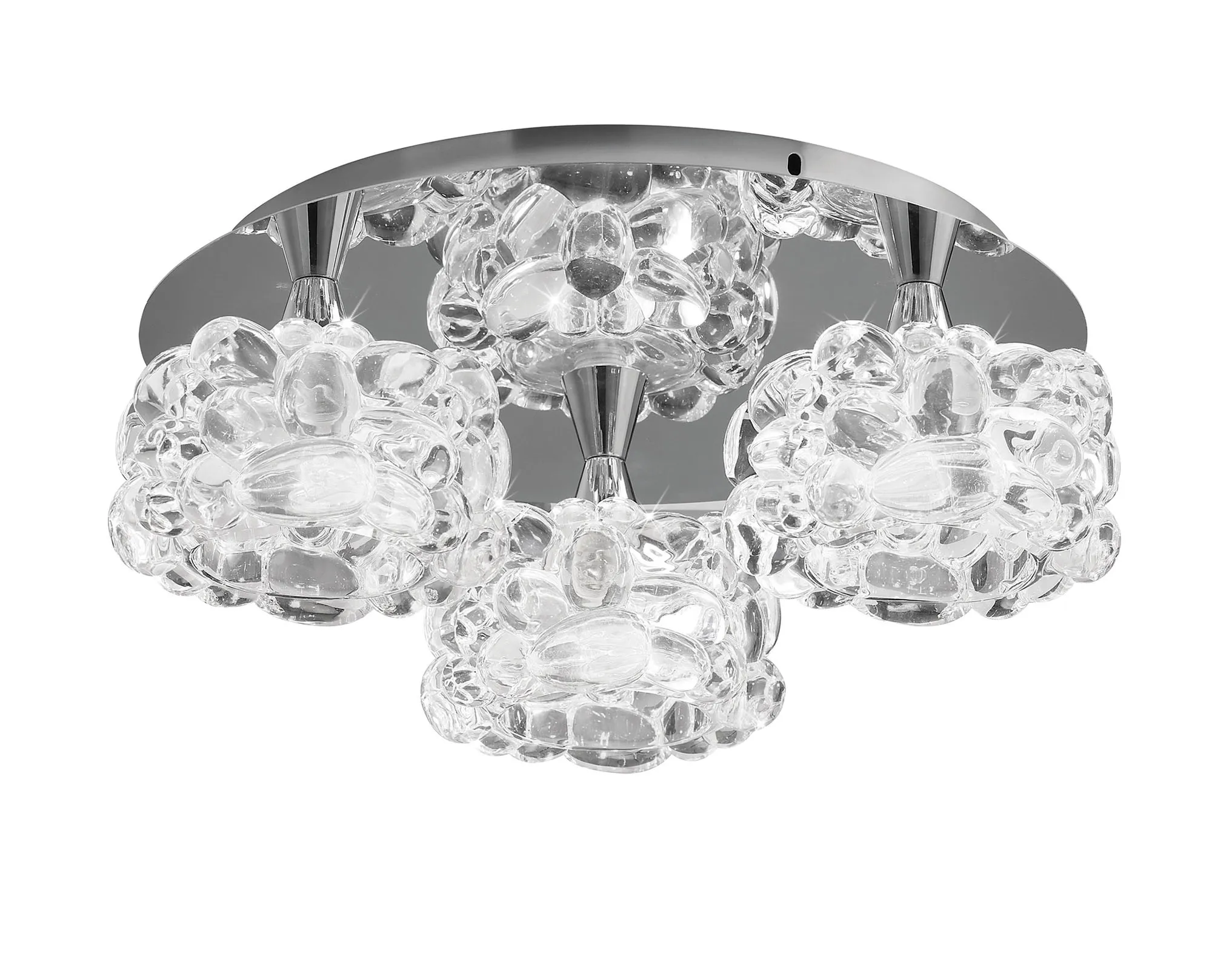 M3925  O2 Glass  Flush Ceiling 3 Light